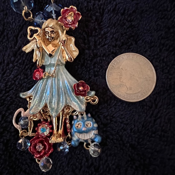 RARE- New Authentic Kirks Folly Alice in Wonderland Pin Brooch and Necklace - Picture 4 of 11